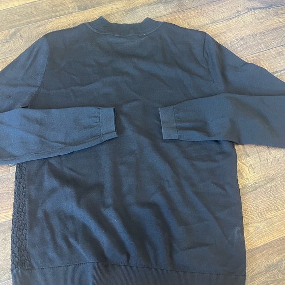 CAbi Black Bomber Zip-up Jacket | Sweater l Textured Like New - Picture 4 of 10
